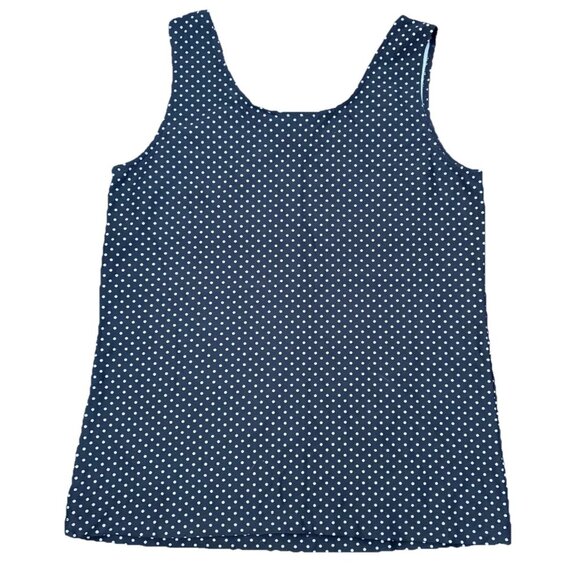 Chicos size 1 SMALL Black white polka dot wide strap tank top nylon/spandex - Picture 2 of 3